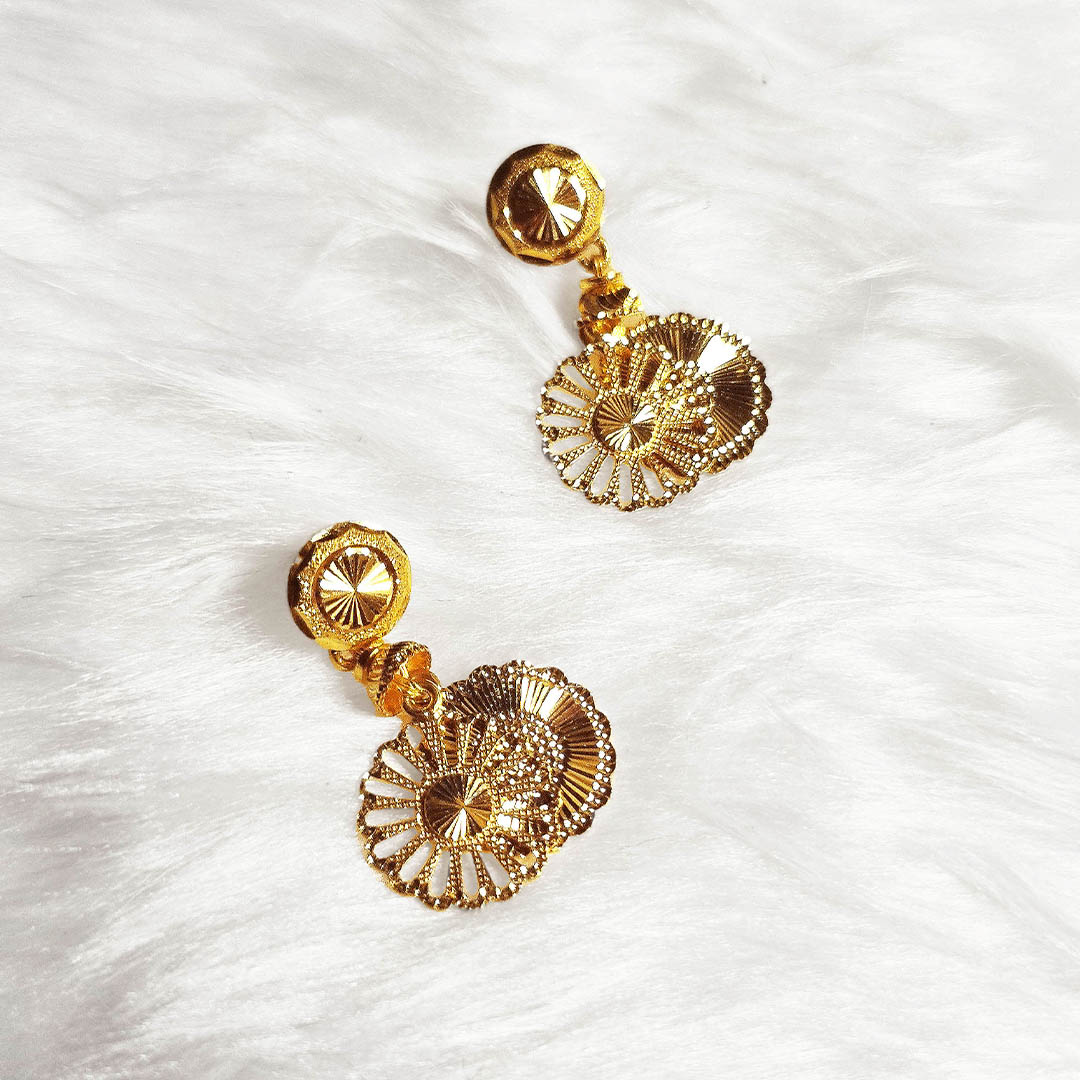 Glossy Finish Calcutta Design Embossed Gold Beads Earring - 11-A40 | Gold  bead earrings, Beaded earrings, Pendant